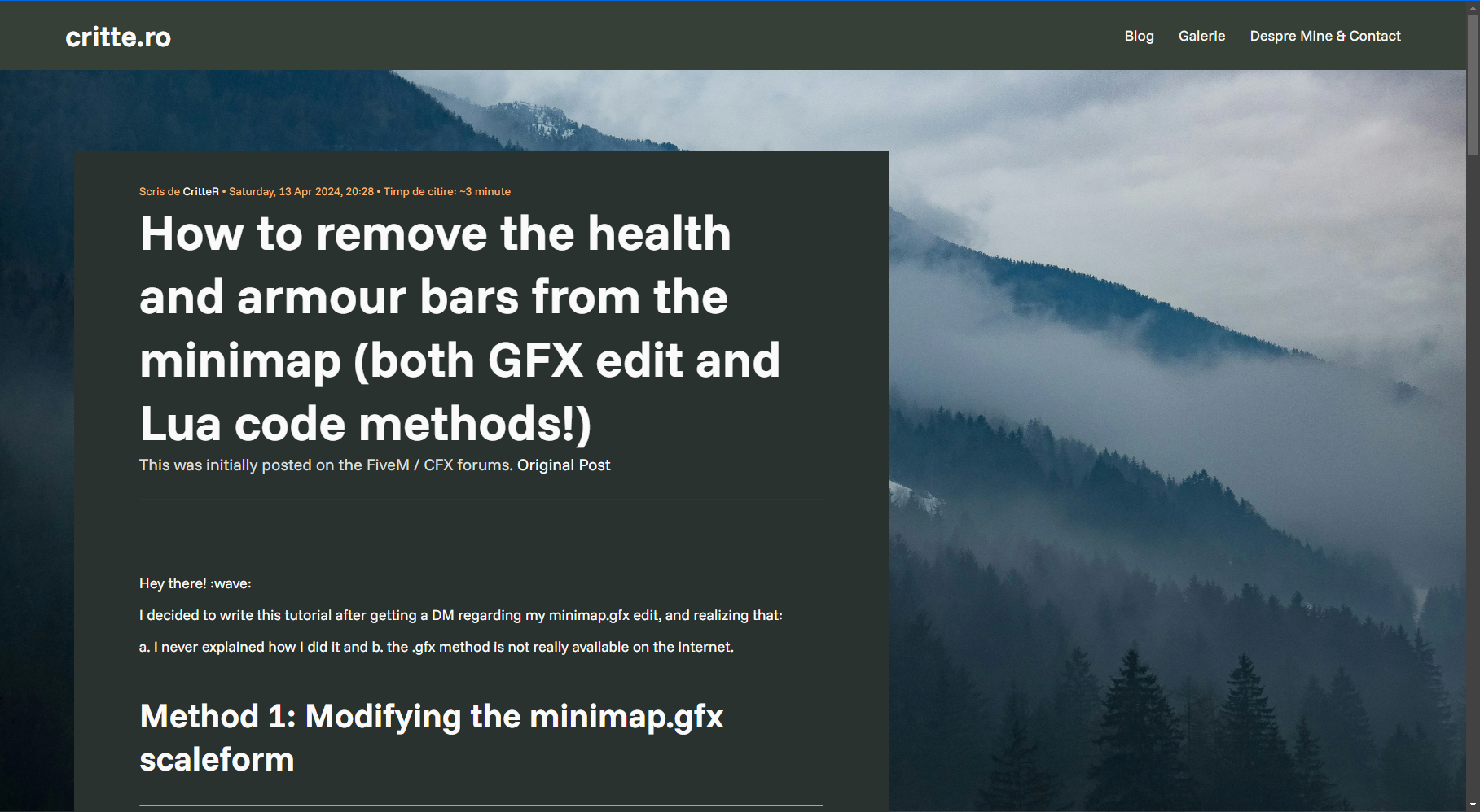Screenshot of the new Article/Blog page