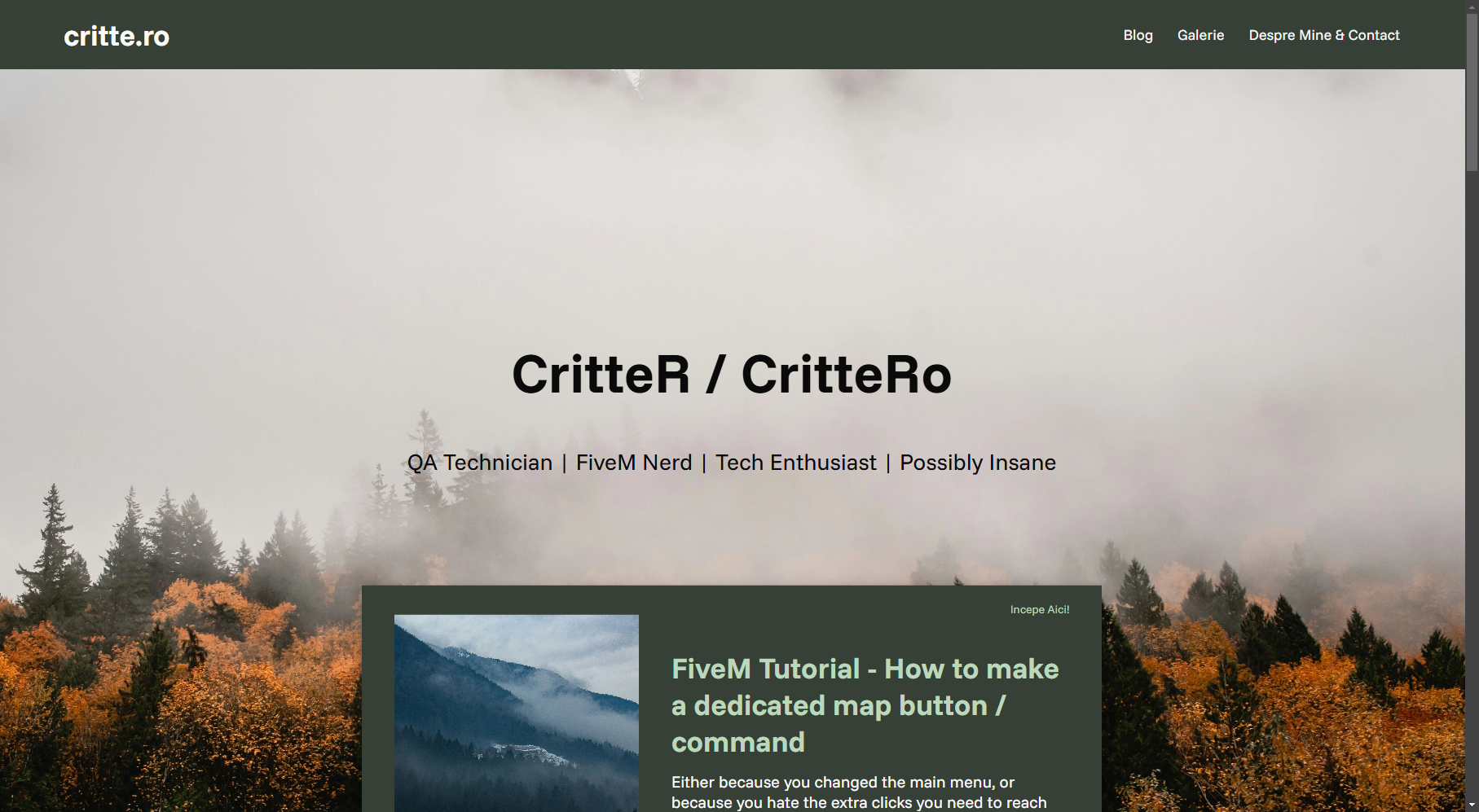 Screenshot of the New Homepage