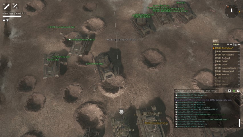 Colonial tanks moving through an artilery-destroyed field