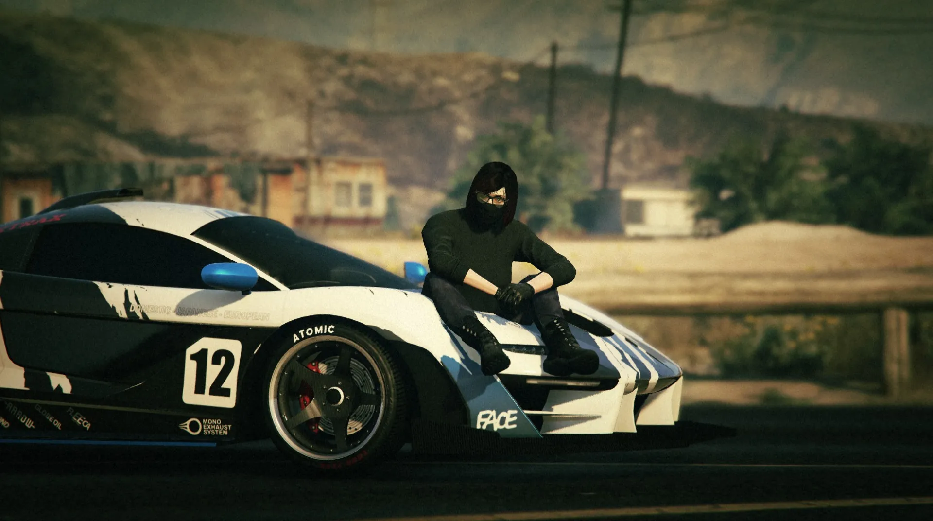 FiveM Girl. FiveM female ped posing on top of a super car.